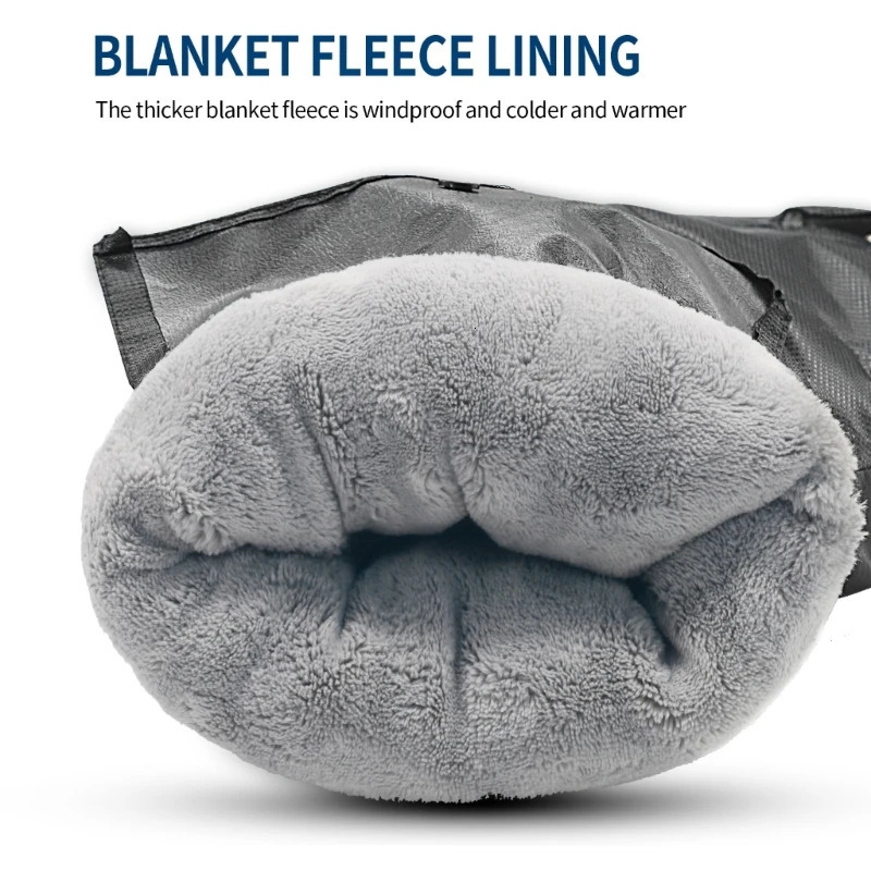 Five Fingers Gloves Waterproof Motorcycle Handlebar Gloves Winter Hand Protector Windproof Fleece Liner Warm Motorbike Scooter Handle Cover Gloves 23 