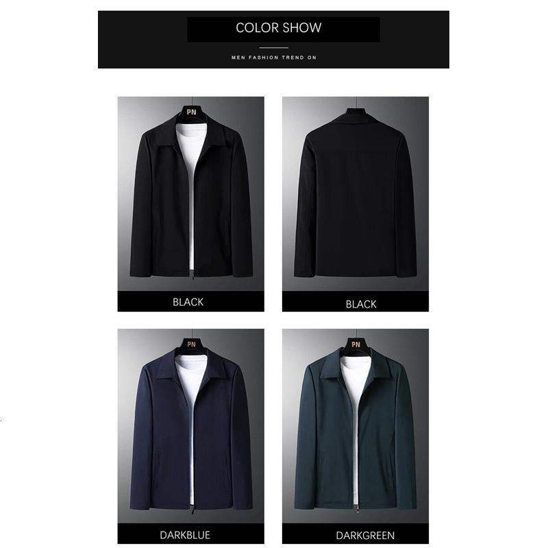 Men's Jackets TFETTERS Arrival Mens Jacket Spring and Autumn Solid Color Fashion Jackets for Men Regular Turn-Down Collar Daily Coats Men 230417