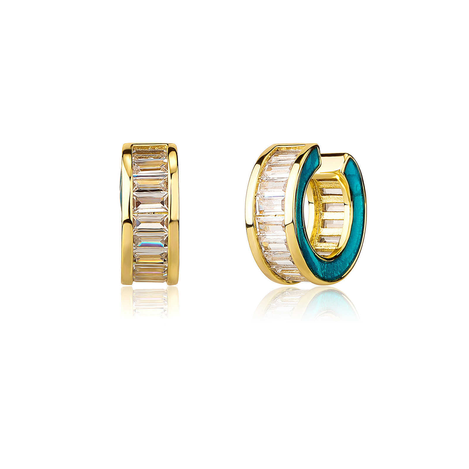 gzw creative colorful glow earrings for men and womens live broadcasting cool square diamond earrings clip spring and summer daily wear fashion earrin