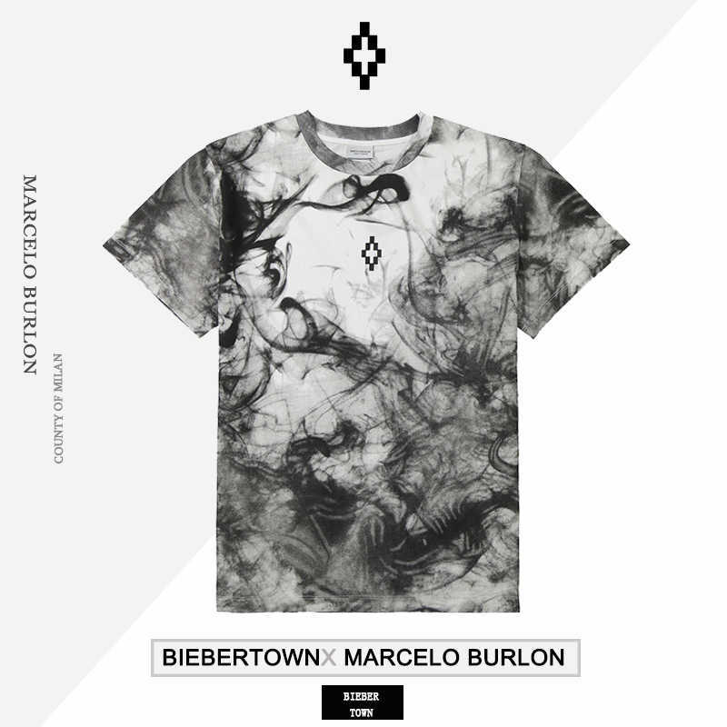 Designer Trendy Marcelos Burlons Ink Tie Dyed Short Sleeve Men's and Women's Street T-shirts Ins M26T, Grey
Designer Trendy Marcelos Burlons Ink Tie Dyed Short Sleeve Men's and Women's Street T-shirts Ins M26T, Grey