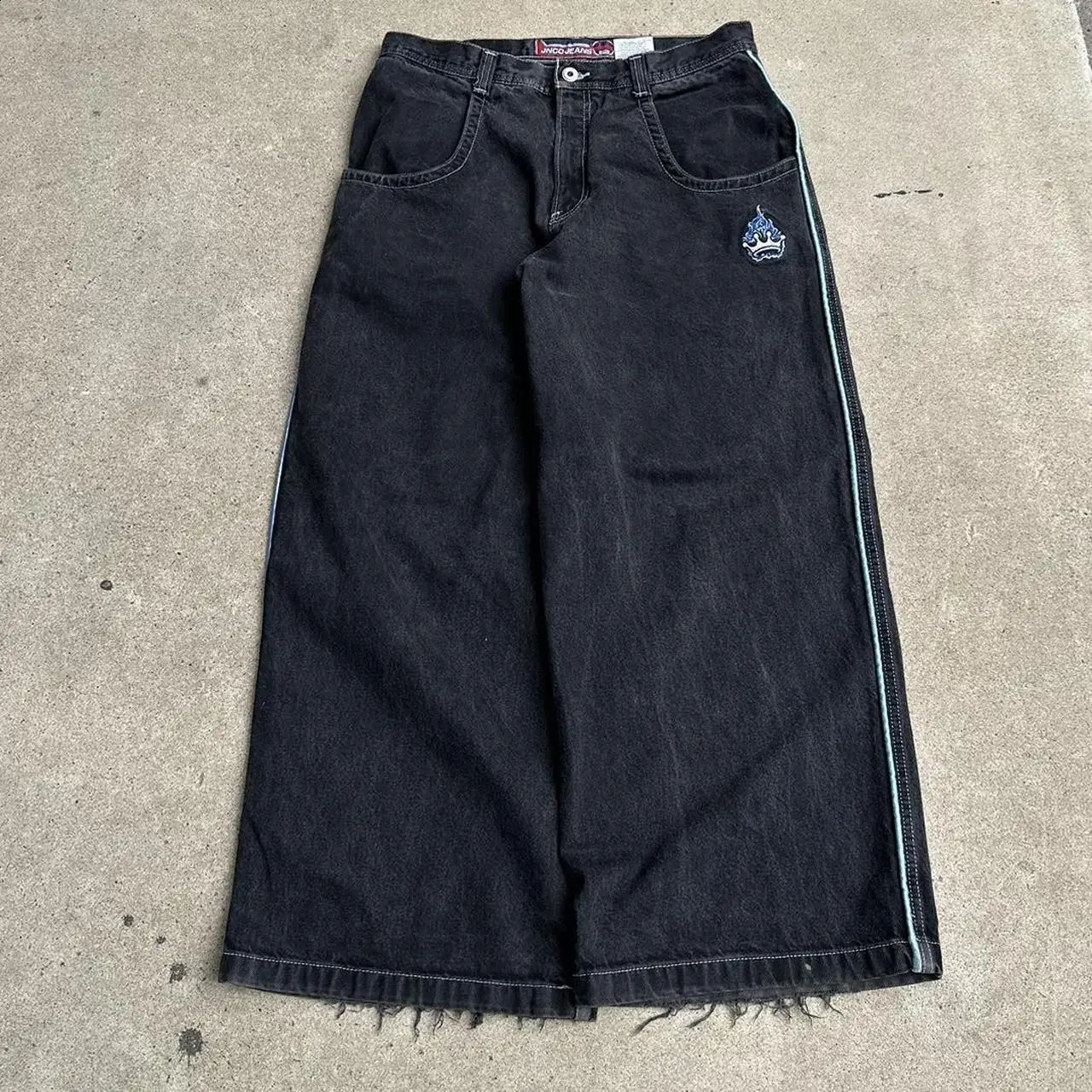 Men's Jeans Y2K JNCO Streetwear Men s Hip Hop Retro Graphic Baggy Denim Pants Harajuku Gothic High Waist Wide Trouser 231116 X260207