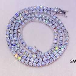 Hip Hop Iced Out d Color White Vvs 925 Sterling Silver 2mm 3mm 4mm 5mm 6.5mm Moissanite Diamond Tennis Chain Necklace
Hip Hop Iced Out d Color White Vvs 925 Sterling Silver 2mm 3mm 4mm 5mm 6.5mm Moissanite Diamond Tennis Chain Necklace