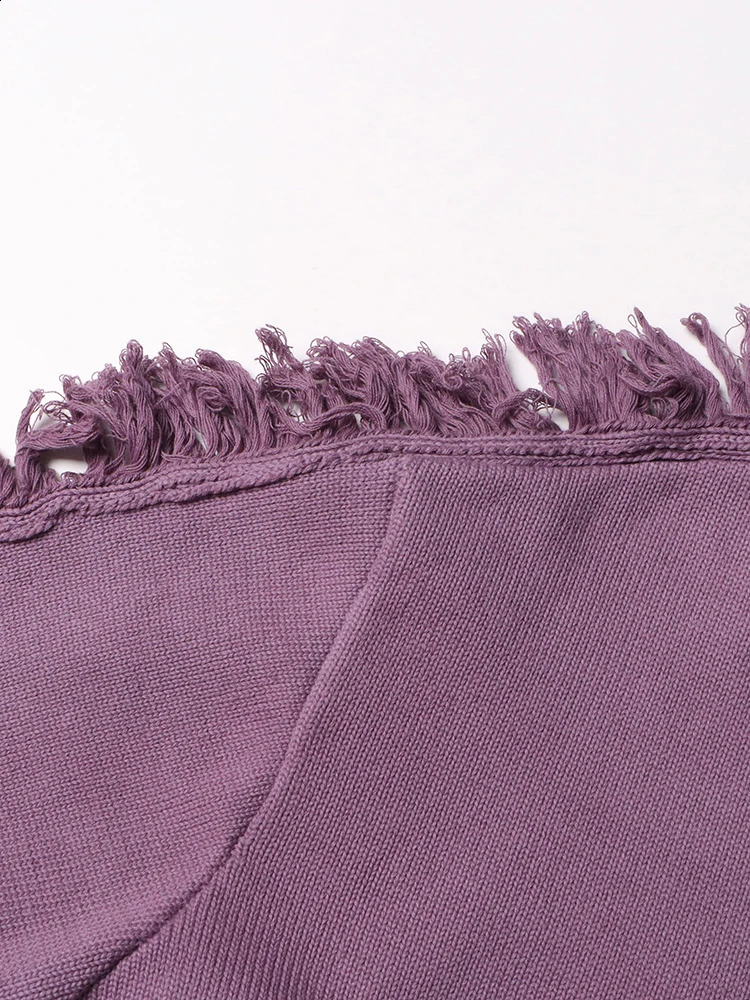 Women's Sweaters TWOTYLE Ombre Casual For Women O Neck Long Sleeve Patchwork Tassel Temperament Loose Sweater Female Fashion Style 231116