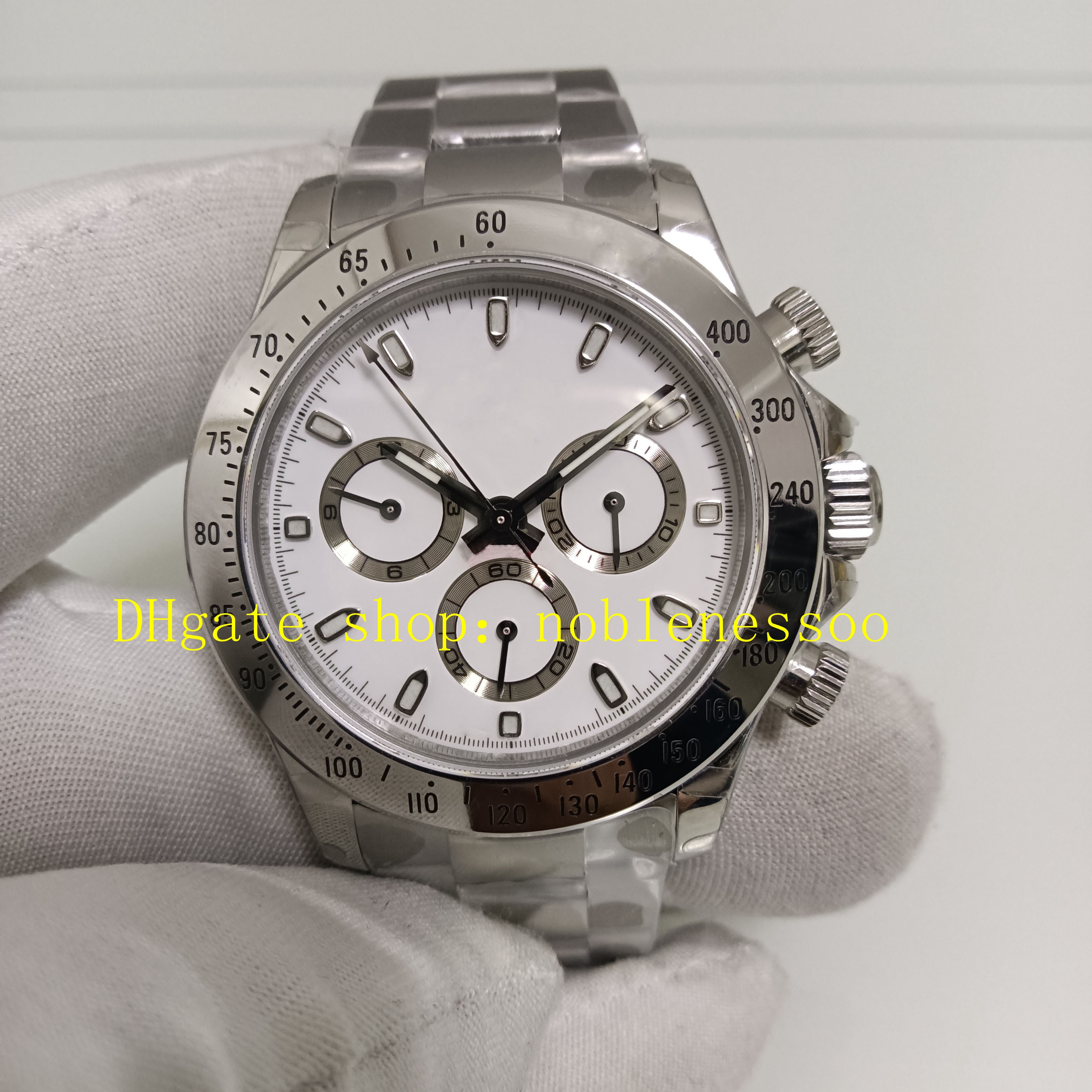 18 Color Mens Chronograph Watch Men 40mm 116520 White Dial 904L Steel 7750 Movement 116500 Automatic Chrono Sport 18K Yellow Gold Mechanical Sport Watches