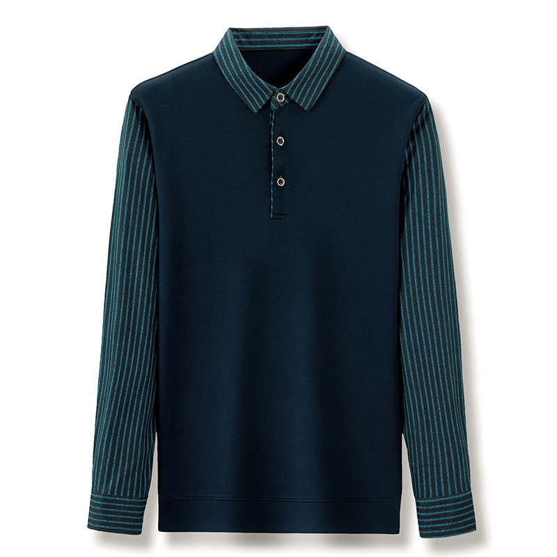 Men's Polos High End Stripe Polo T-shirts for Men Clothing Camisetas Masculina Tops Ropa Playeras Hombre Roupas Masculinas Long Sleeve Tees 23041