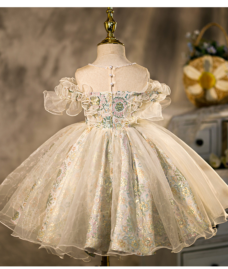 Girl's Dresses Infant Girl Dresses Girl Ball Gown Tutu Princess Dress Beads Lace Baby Girl Dress 1st Birthday Party Dress Wedding Girl Clothes 23