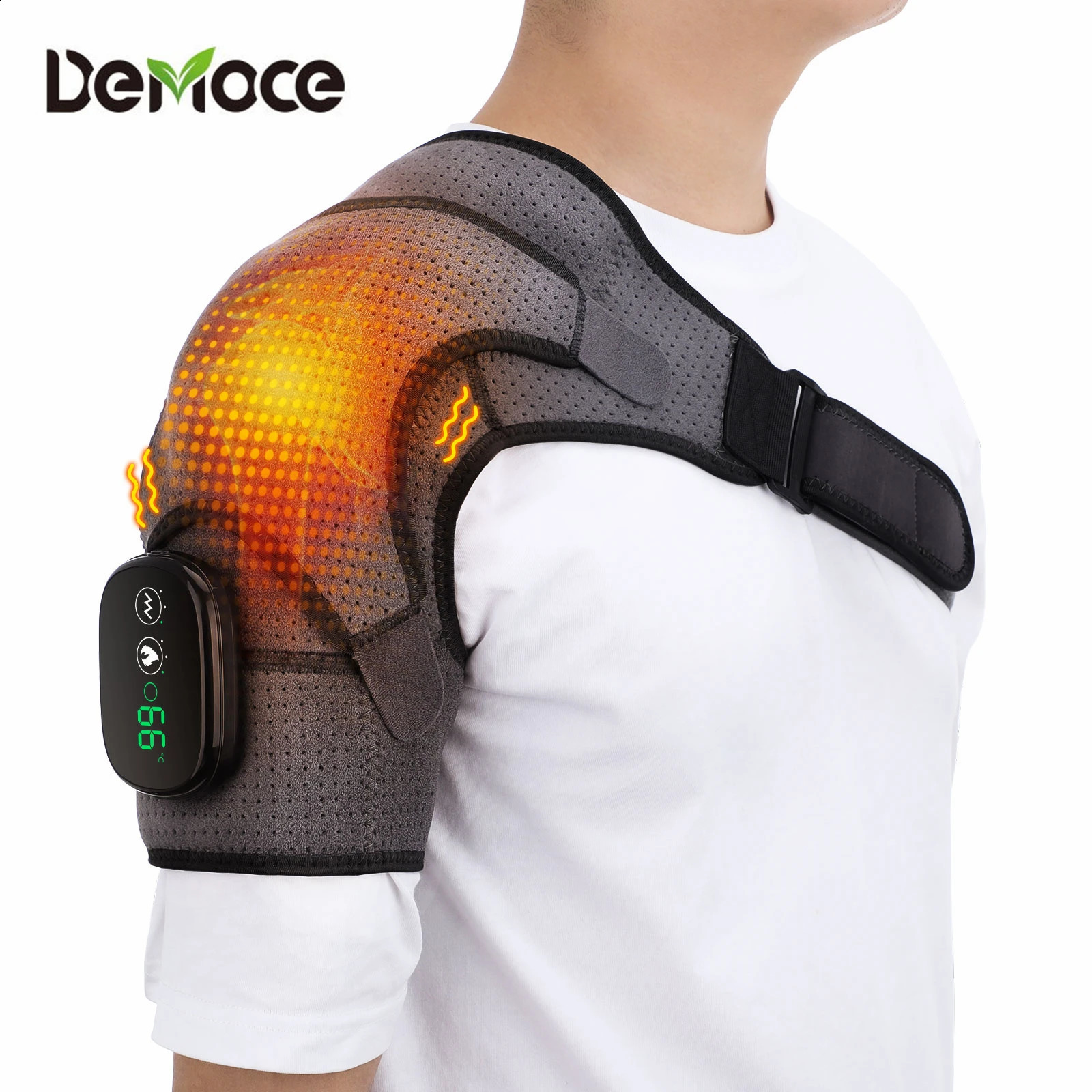 Massaging Neck Pillowws Heating Vabration Shoulder Massage Brace 3 Levels Physiotherapy Therapy Pain Relief Left Right Electric Battery Heated Massage
