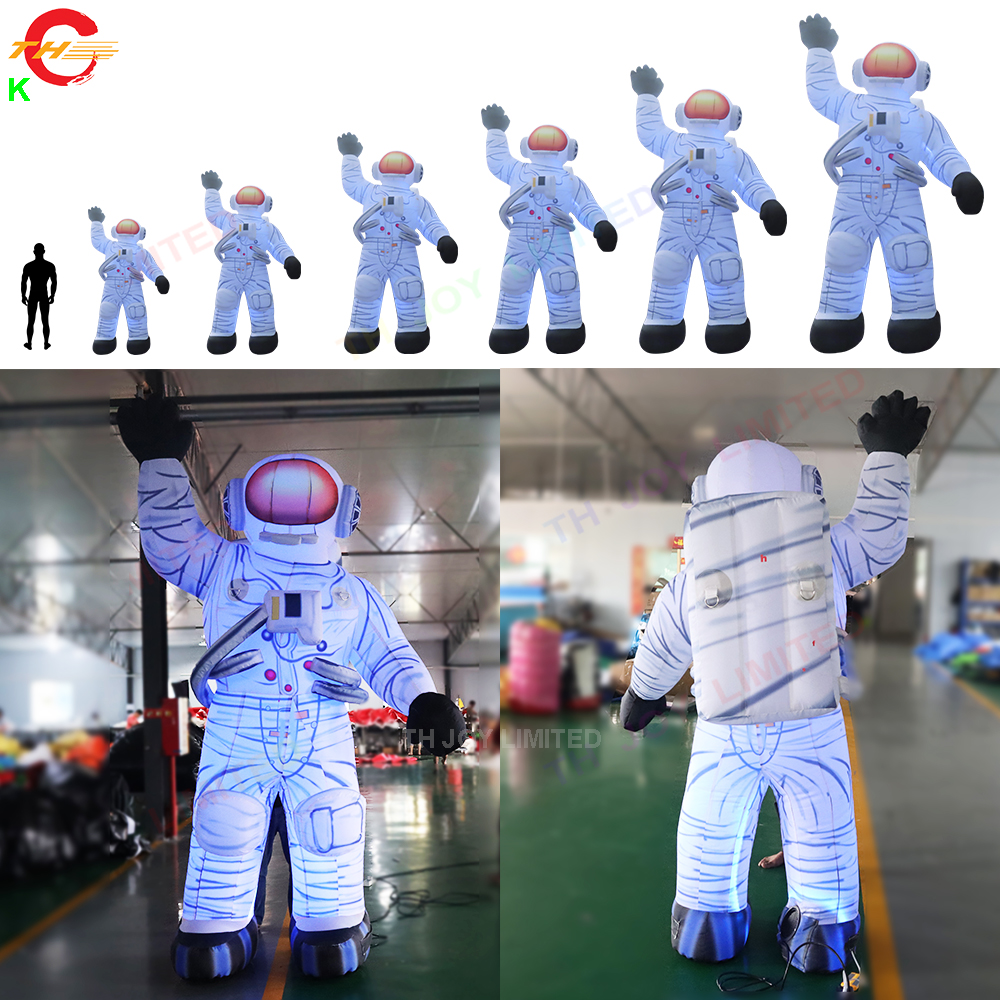 Outdoor Activities 6m 20ft advertising giant inflatable astronaut Spaceman cartoon air balloon with led light for sale
