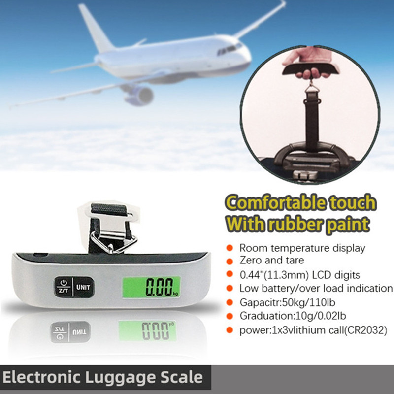 Newest Digital Electronic Luggage Scales Portable 50kg/10g 50kg/110lb Suitcase Scale Handled Travel Bag Weighting LCD Display Hanging Scale