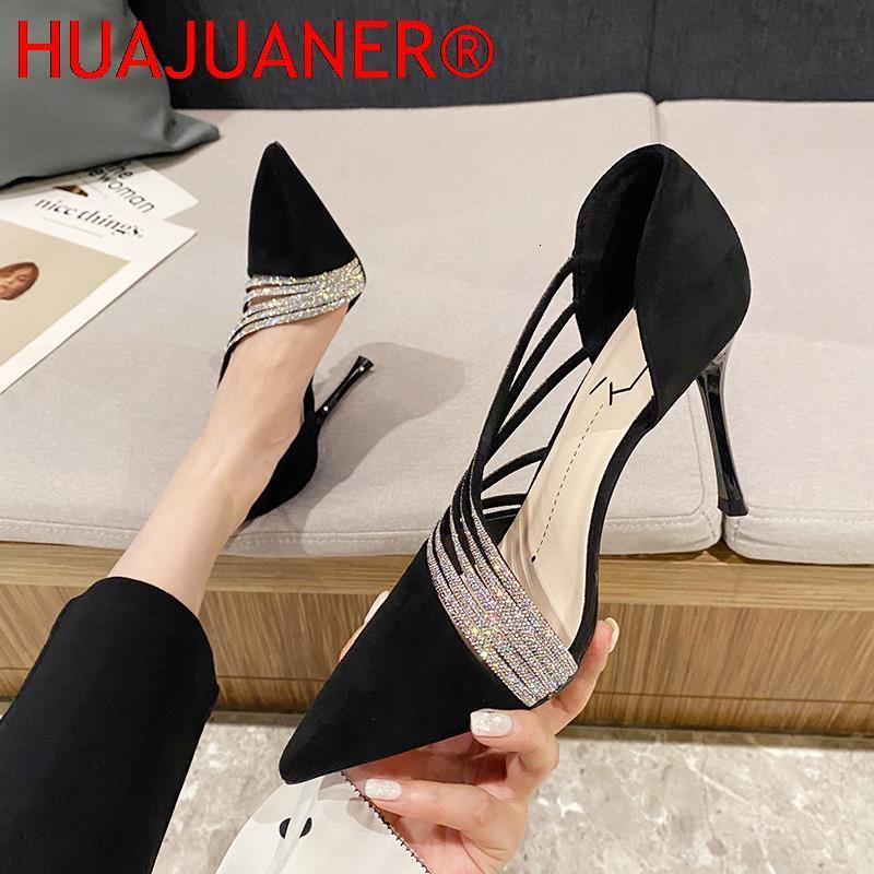 Sandals Spring Luxury Women Rhineston Stiletto High Heels Pumps Scarpins Designer Lady Black Heels Wedding Party Bridal Prom Shoes 230418