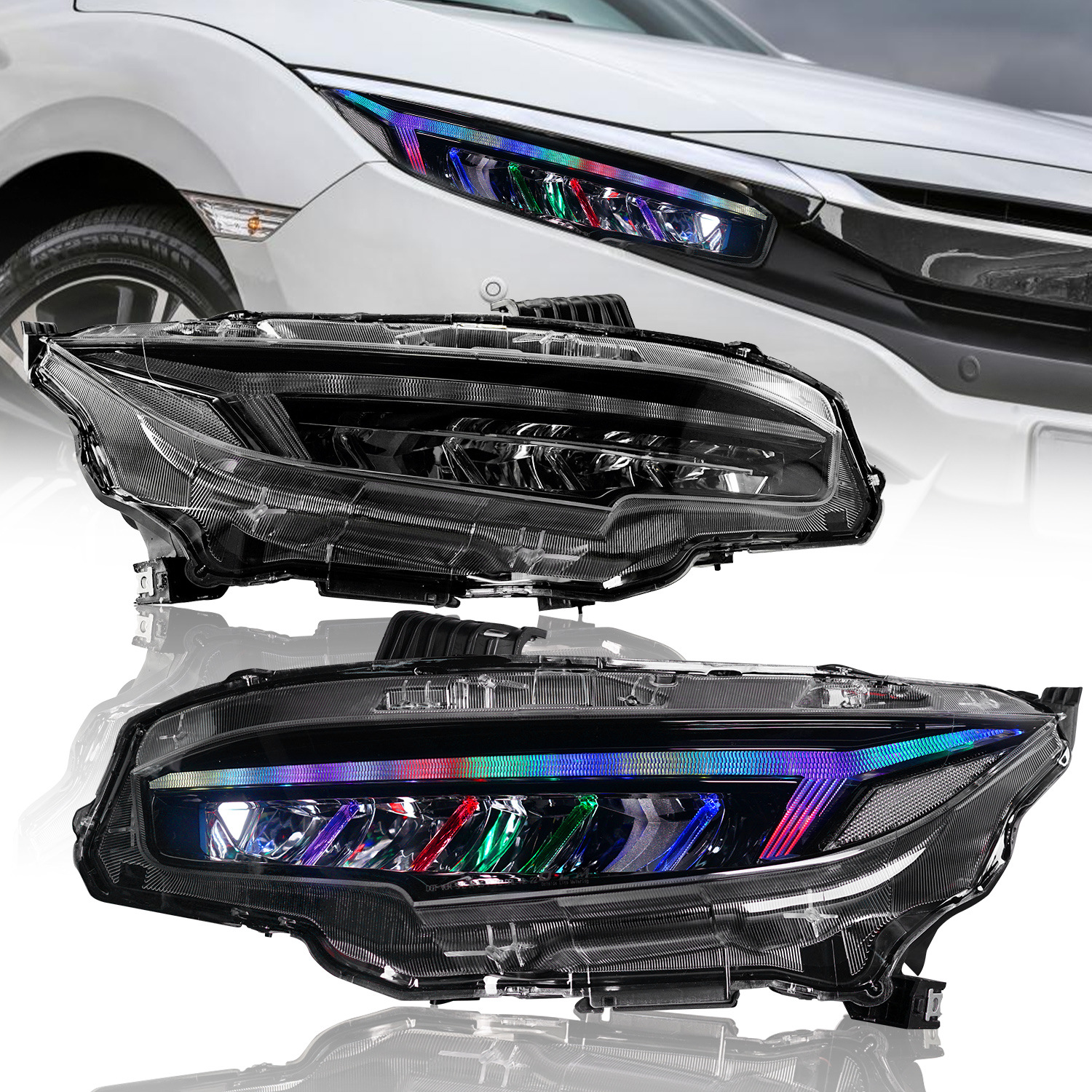 LED Daylight Light Bulb For Honda CIVIC 10th 20 16-2021 RGB Headlight Signal Lights Turn High Low Car Lamp Accessories