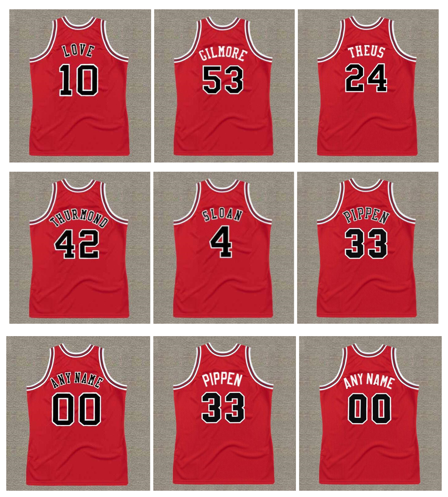 Throwback Custom Bull Basketball Jersey Chicagos 23 Michael Jor dan 33 SCOTTIE PIPPEN 53 ARTIS GILMORE 10 BOB LOVE 4 BOB LOVE 42 NATE THURMOND 24 REGGIE THEUS Size S-3XL, Mesh
Throwback Custom Bull Basketball Jersey Chicagos 23 Michael Jor dan 33 SCOTTIE PIPPEN 53 ARTIS GILMORE 10 BOB LOVE 4 BOB LOVE 42 NATE THURMOND 24 REGGIE THEUS Size S-3XL, Mesh