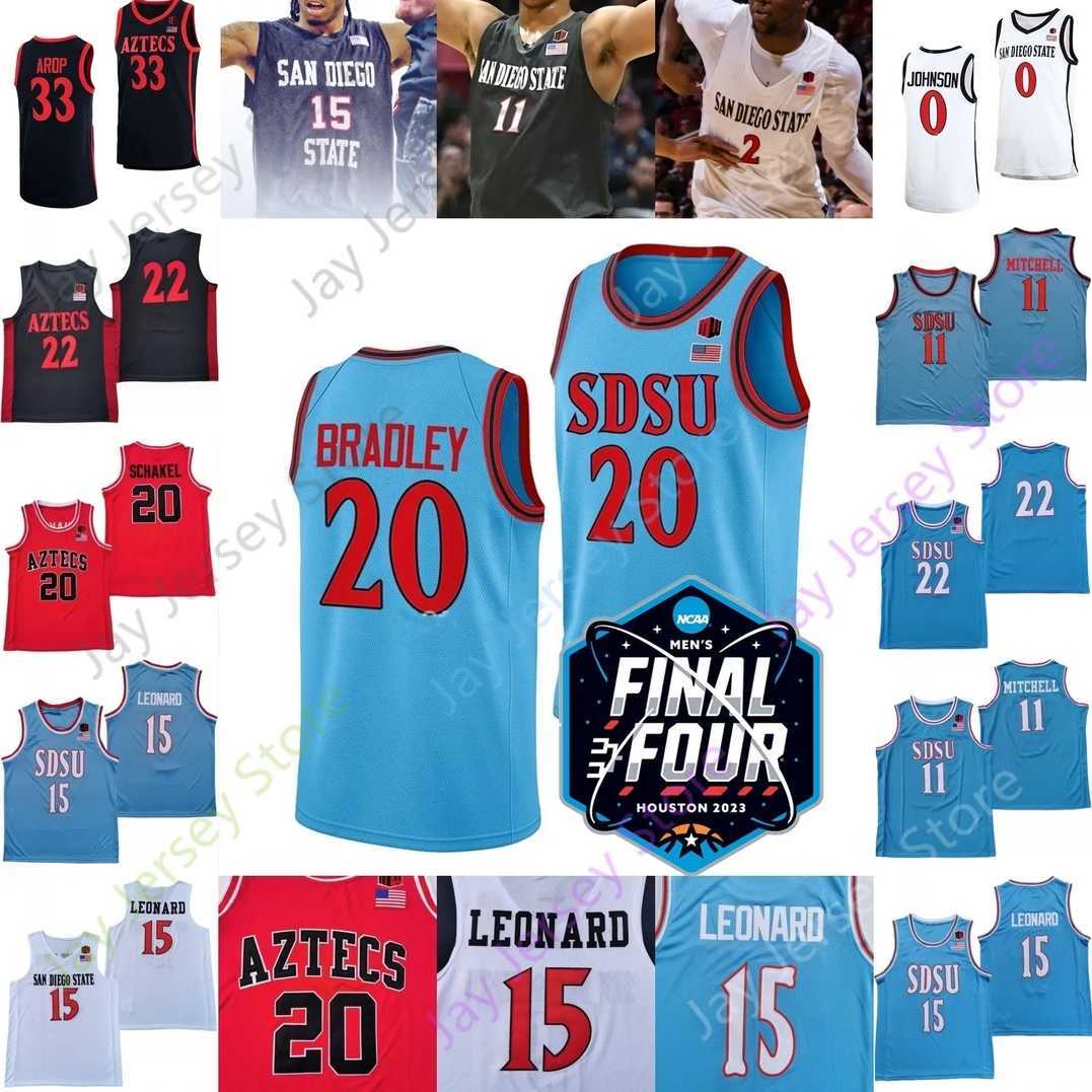 

2023 Final Four 4 Jersey College San Diego State Aztecs SDSU Basketball NCAA Matt Bradley Darrion Trammell Leonard Butler Jaedon LeDee Parrish Johnson Mitchell, As