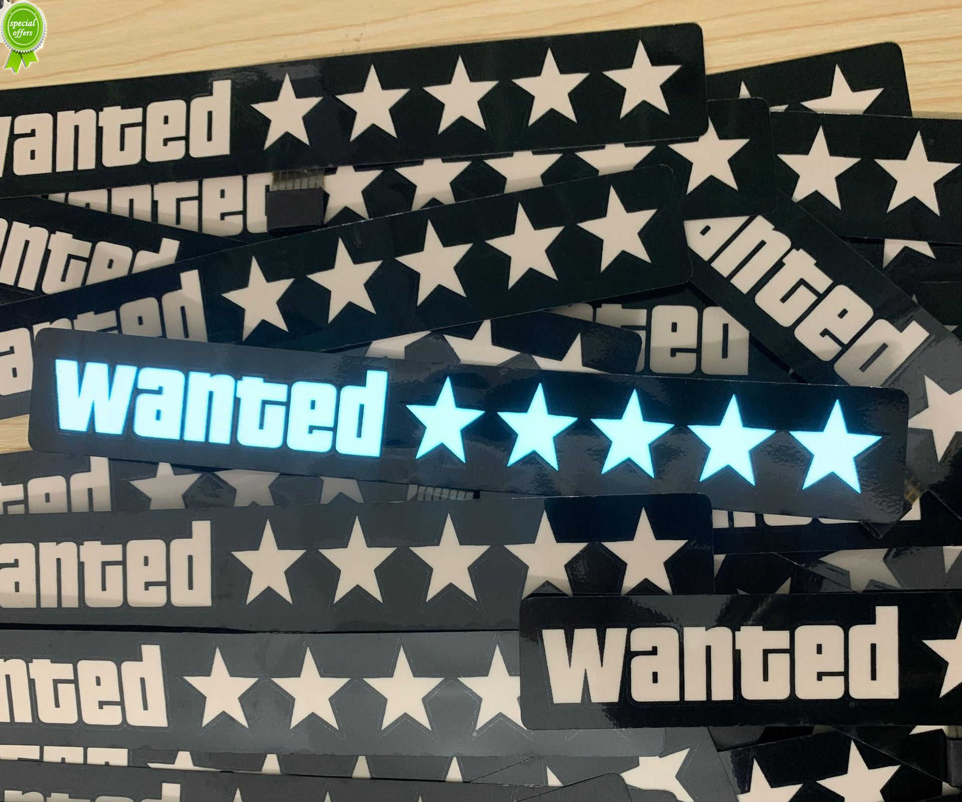 New 5 Stars Wanted Led Light-Emitting Window Sticker Windshield Sticker Decorative Car Accessories Light Board Without Battery
New 5 Stars Wanted Led Light-Emitting Window Sticker Windshield Sticker Decorative Car Accessories Light Board Without Battery