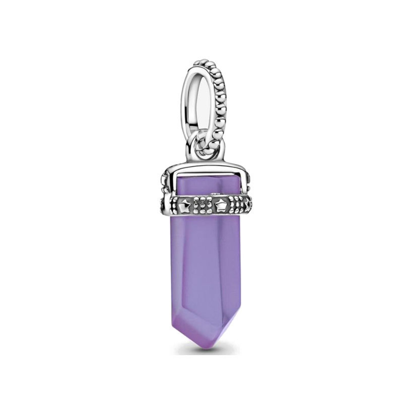 925 Sterling Silver Charm Purple Series Flower Daisy Suspension Of Glass Beaded S925 Snake Ladies Bracelet Jewelry Gift Free Delivery