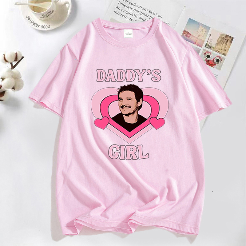 Men's TShirts Pedro Pascal Tshirts Graphic Funny Daddys Girl T Shirt Cotton Valentines Day Tees Casual Short Sleeve Streetwear 90s 230418
