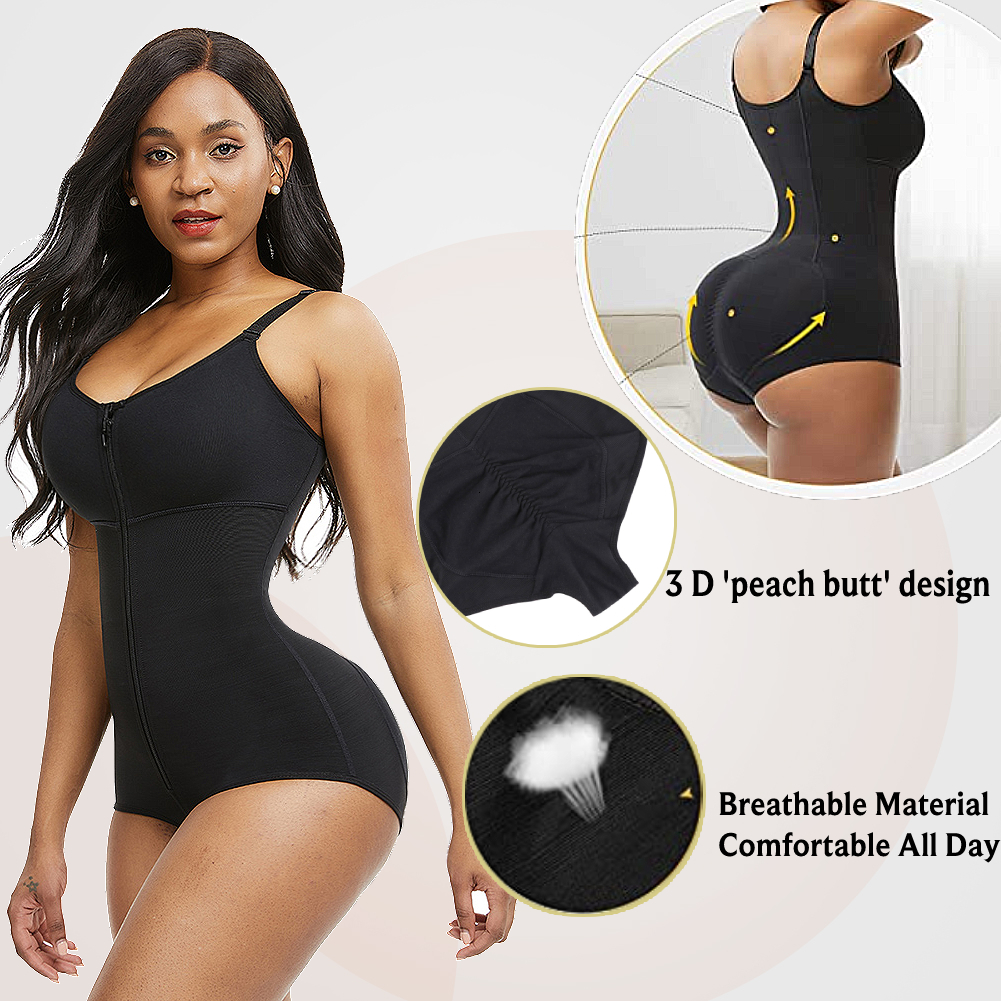 Women's Shapers HEXIN Women's Slimming Underwear Bodysuit Body Shaper Waist Shaper Shapewear Postpartum Recovery Slimming Zip and Hook Corse