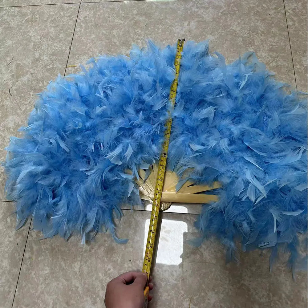 Other Event Party Supplies 7040cm Large Pink Feather Fan Pography Props Stage Performance Dance Lolita Folding Wedding Decoration 231117