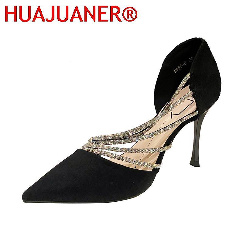 Sandals Spring Luxury Women Rhineston Stiletto High Heels Pumps Scarpins Designer Lady Black Heels Wedding Party Bridal Prom Shoes 230418