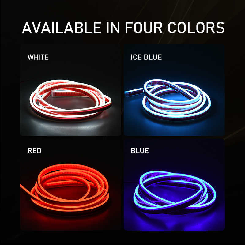 Super Bright Led Car Hood Daytime Running Light Strip Scan Lighting Decoration Auto Ambient Neon Lamp Atmosphere Backlight 12V