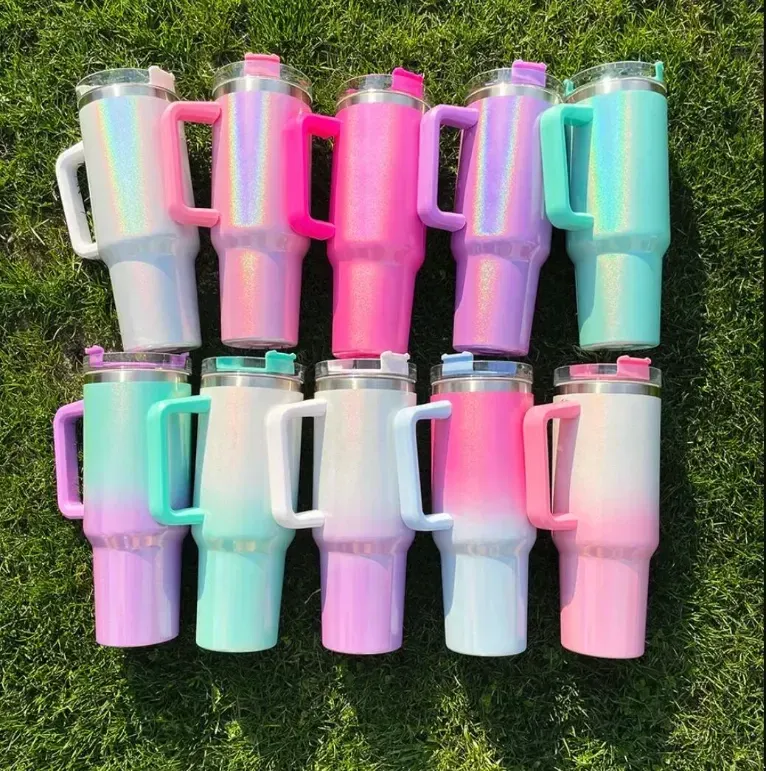 Sublimation 40oz glitter tumblers Cup with Handle Lid and Straw Gradient Color Insulated Car Mugs Stainless Steel Tumbler big capacity Water Bottles 0413, Multi-color
Sublimation 40oz glitter tumblers Cup with Handle Lid and Straw Gradient Color Insulated Car Mugs Stainless Steel Tumbler big capacity Water Bottles 0413, Multi-color