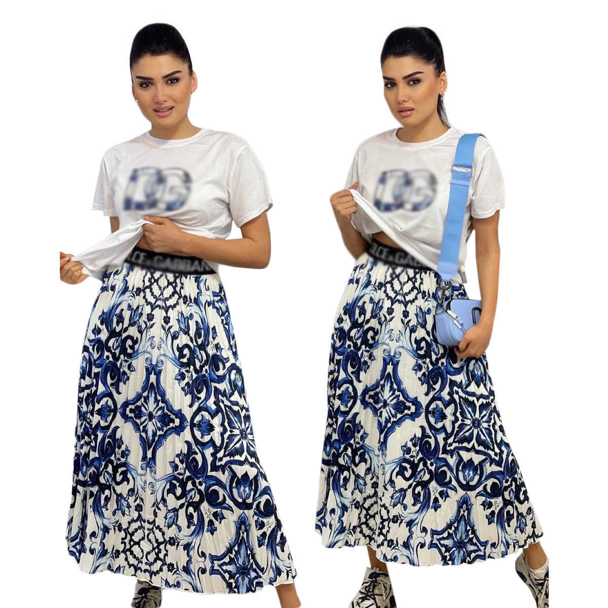 2023 Designer Luxury Women's Dress Summer Fashion Casual Long Dress Short Sleeve Set (Top And Pleated Skirt), J2819- skirt
2023 Designer Luxury Women's Dress Summer Fashion Casual Long Dress Short Sleeve Set (Top And Pleated Skirt), J2819- skirt