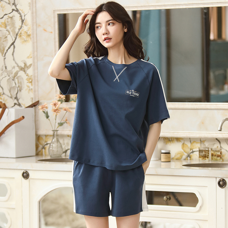 Women's Sleepwear BZEL Pajamas For Women Summer Cotton Sleepwear Casual Pyjamas Set Tops Shorts Nightwear Home Clothes For Women Girls Gifts XXL 