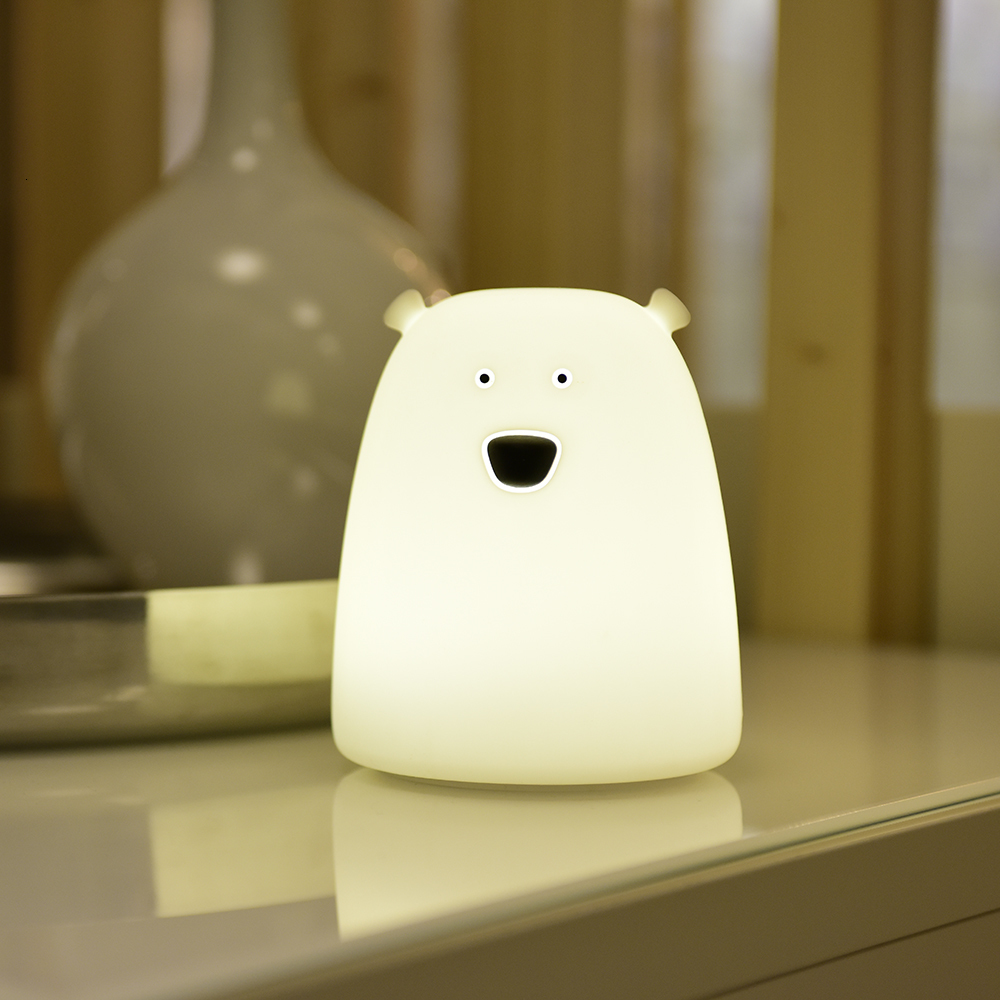 Lamps Shades Cute Bear LED Night Light Decoracion Lampara De Noche Ddormitorio Baby Kids Bedside Lamp Silicone Touch Sensor Tap Control 230418