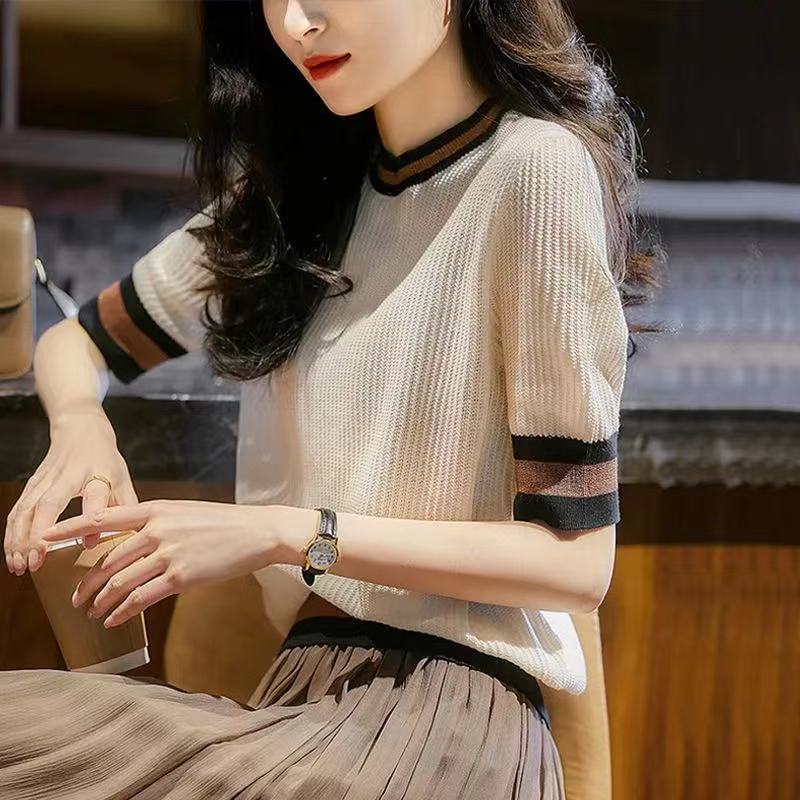 Women's T-Shirt BOBOKATEER Elegant Tshirt Women Summer Tops Mujer Camisetas Woman Tee Shirt Knitted Clothing Haut Femme T-shirty Damskie 230418