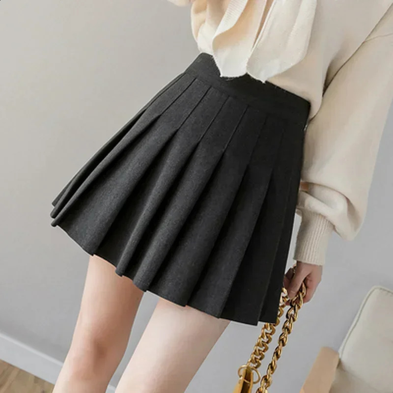 Skirts Pleated tight fitting womens autumn and winter high waisted Aline shorts Thin versatile casual pants 231118