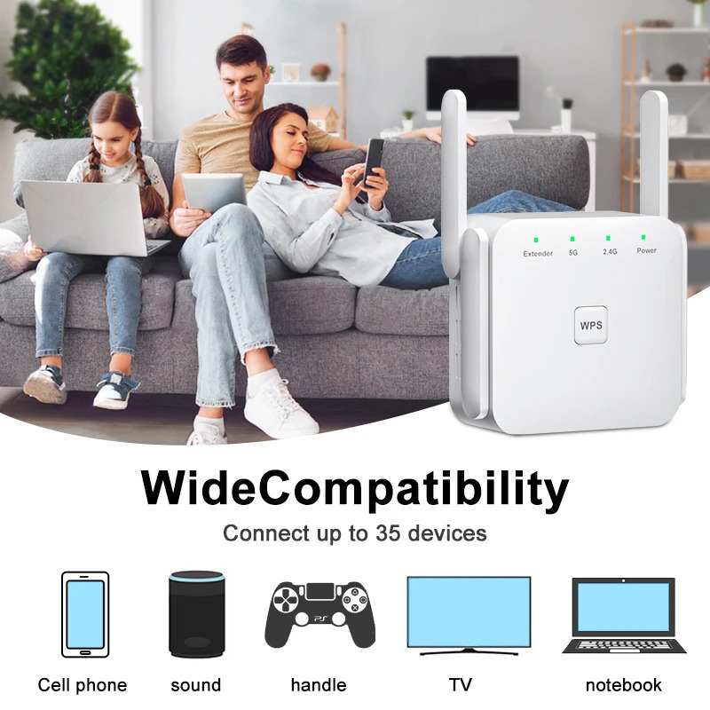 Routers 5Ghz WiFi Repeater AC1200 Wi Fi Booster Extender Amplifier 2 4G 5GHz Signal Long Range Network Access Point 231117