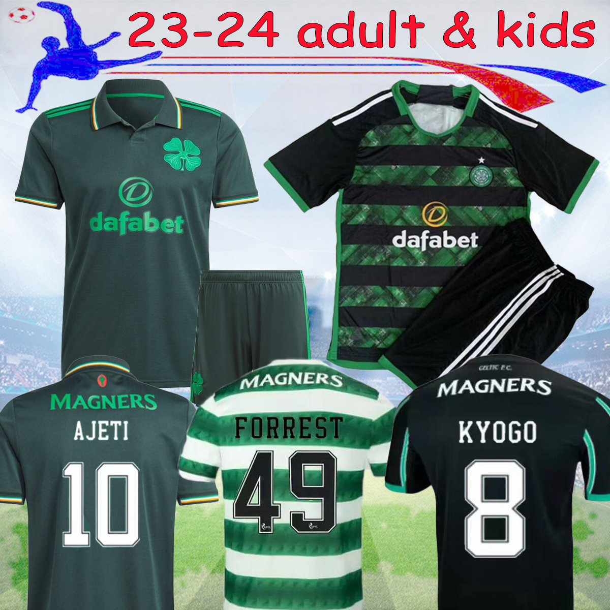 2023 Celtic Fourth soccer jerseys home 4th KYOGO JOTA AJETI 23 24 away ABADA MCGREGOR TURNBULL STARFELT CARTER-VICKERS football shirt Mens Kids fans 16-XXL, 23/24 away fans
2023 Celtic Fourth soccer jerseys home 4th KYOGO JOTA AJETI 23 24 away ABADA MCGREGOR TURNBULL STARFELT CARTER-VICKERS football shirt Mens Kids fans 16-XXL, 23/24 away fans