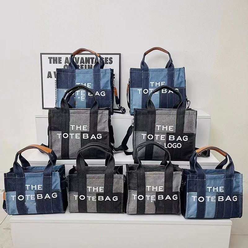 The Tote Bag Lady Famous Designer Splicing denim canvas Messenger Shopping Bags Plain Cross Shoulder Bags Totes purse Crossbody Casual SquareThree line letters, Black
The Tote Bag Lady Famous Designer Splicing denim canvas Messenger Shopping Bags Plain Cross Shoulder Bags Totes purse Crossbody Casual SquareThree line letters, Black