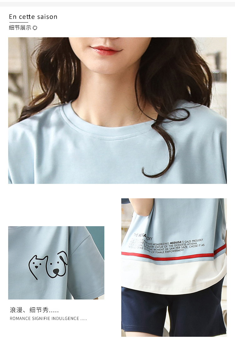 Women's Sleepwear BZEL Pajamas For Women Summer Cotton Sleepwear Casual Pyjamas Set Tops Shorts Nightwear Home Clothes For Women Girls Gifts XXL 