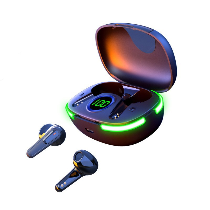 PRO80 Wireless Bluetooth Headset Stereo Bluetooth Headphones TWS5.1 Intelligent Touch LED Digital Display Cool Breath Light Game