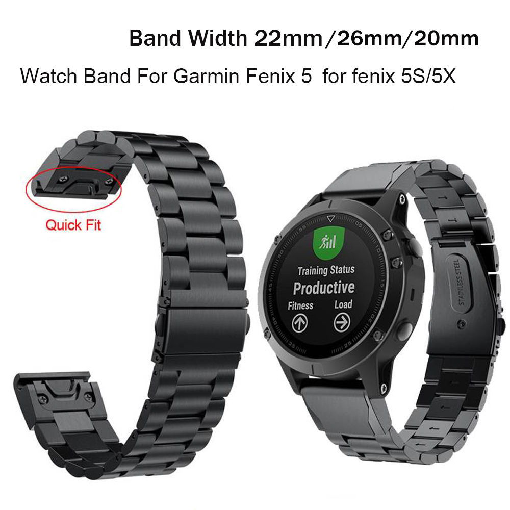 Stainless Steel Watch Strap Fenix 7 6X 6S 6 Pro 5X 5 5S 3HR Bracelet for Garmin Band 20mm 22mm 26mm Metal Wristband free shipping