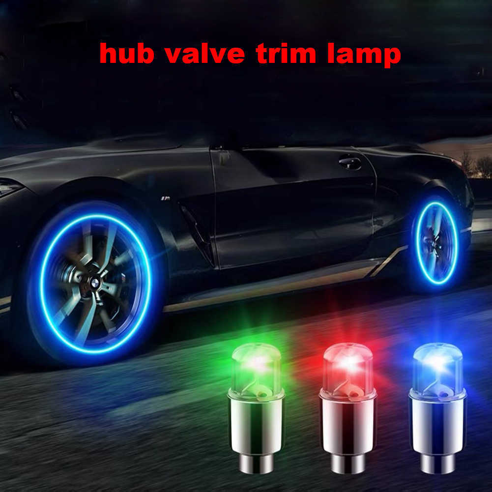 4 Pcs Wheel Lights Cap Car Auto Wheel Tire Tyre Air Valve Stem LED Light Cap Cover Accessories For Bike Car Motorcycle Waterproo