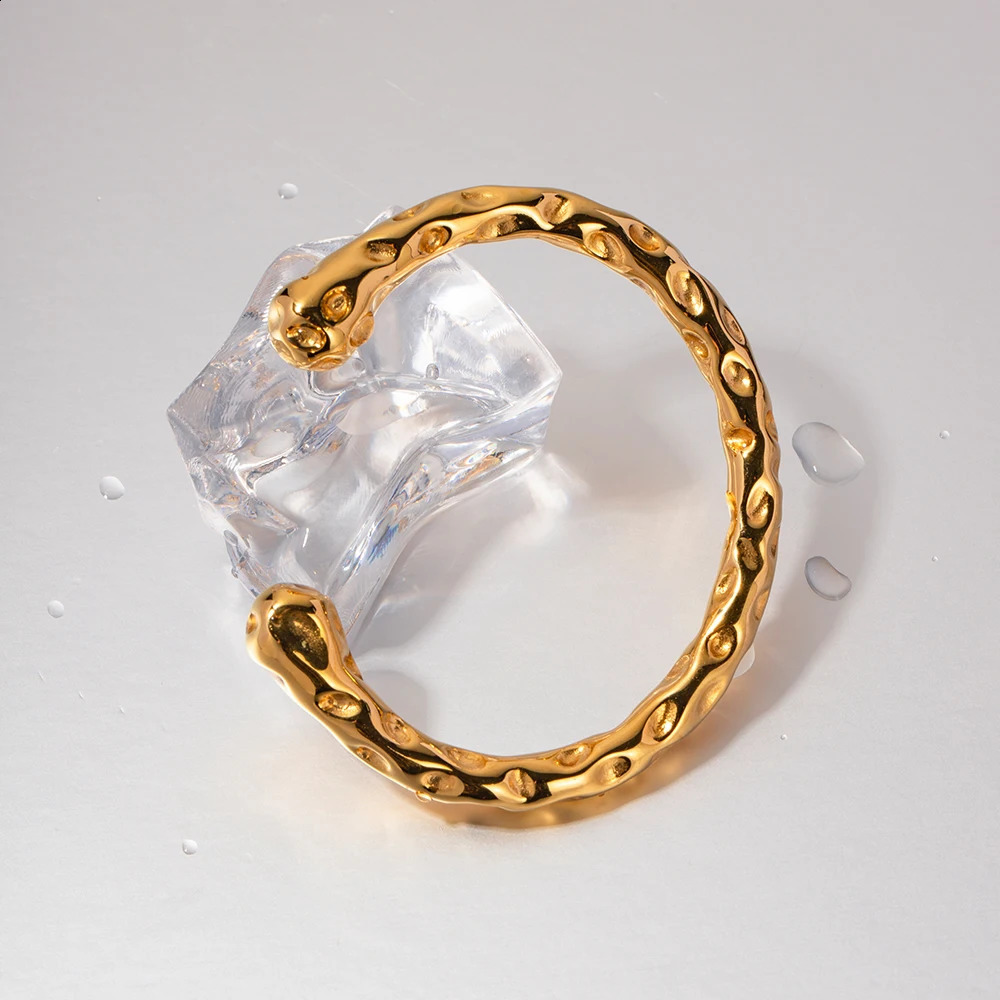 Chain Uworld Contemporary Statement Ring Asymmetry Sensuous Contours Bangle or Cuff Shape And Form Set Waterproof Jewelry Women 2023 231118