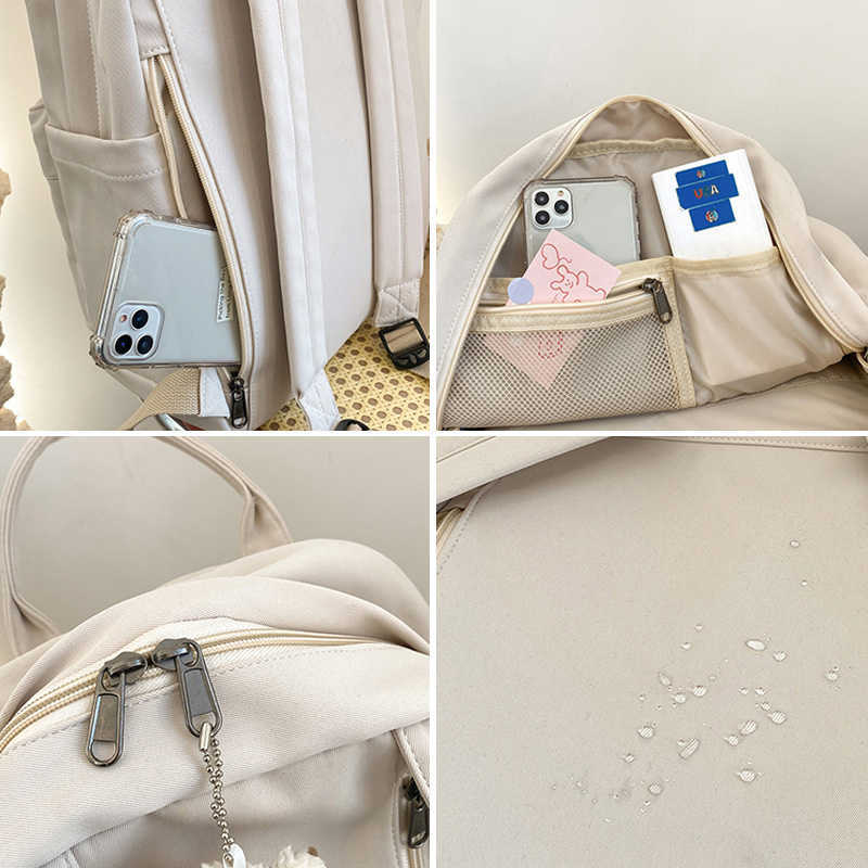 Backpacks Many Pockets Canvas Casual Backpack For Men High Quality College Schoolbag Teenage Laptop Backpacks Unisex Simple School Bag New W0418