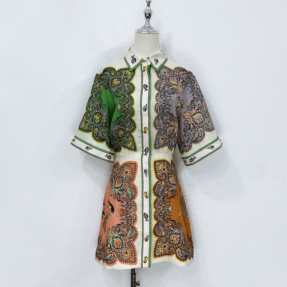 Womens dress 2023 Spring/Summer Designer Designs Linen Positioned Print Dress a, Multi
Womens dress 2023 Spring/Summer Designer Designs Linen Positioned Print Dress a, Multi