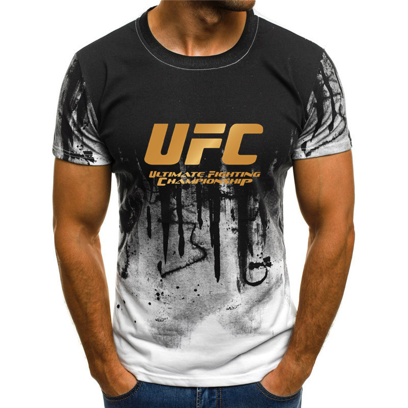 Mens TShirts MMA Fighting Solid Color Tshirt 3D Printing Loose Breathable Quickdrying Boxing Suit Street ONeck Oversized Top 230417