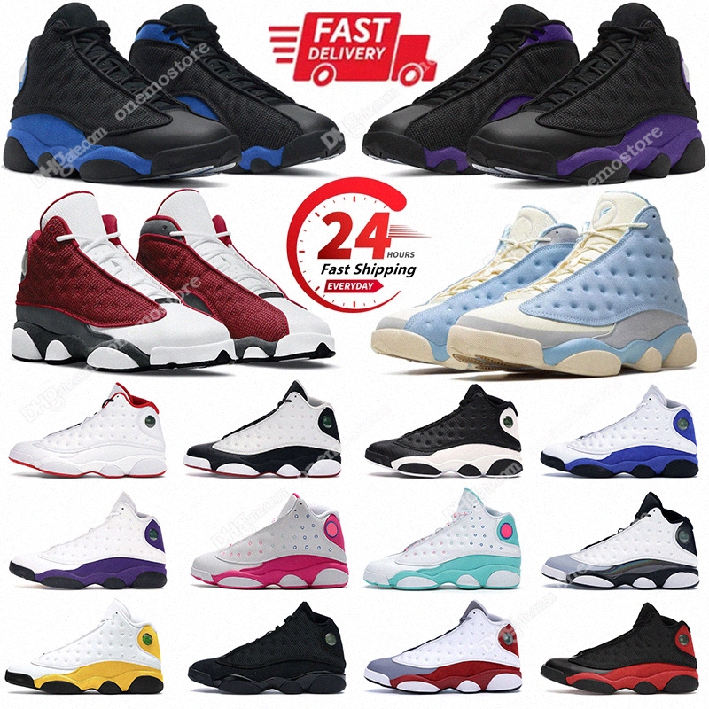 13s Men Basketball Shoes Jumpman 13 Hyper Royal Red Flint Starfish Del Sol Court Purple Black Cat Wolf Grey Lucky Green Mens Women Trainers size 36-47 s666#