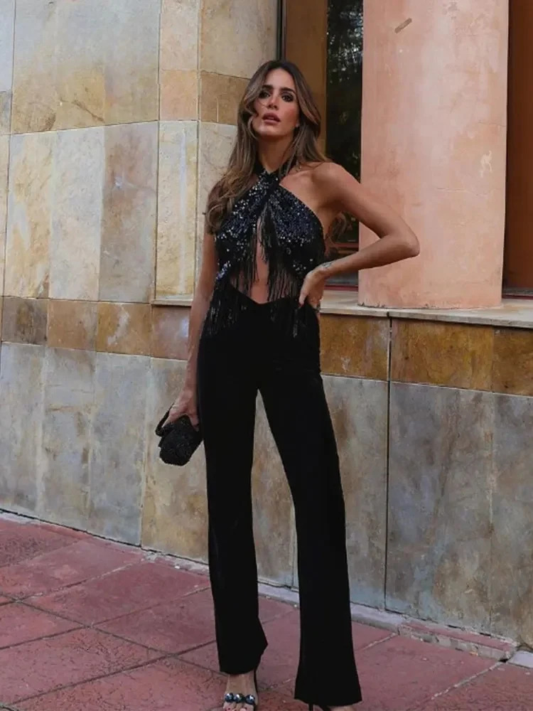 Women's Pants s TRAF Womens Slit Lace Leggings Black High Waist Elastic Sexy Semi sheer Horn Leggings Lace Bodysuits 2023 Autumn Set 231118
