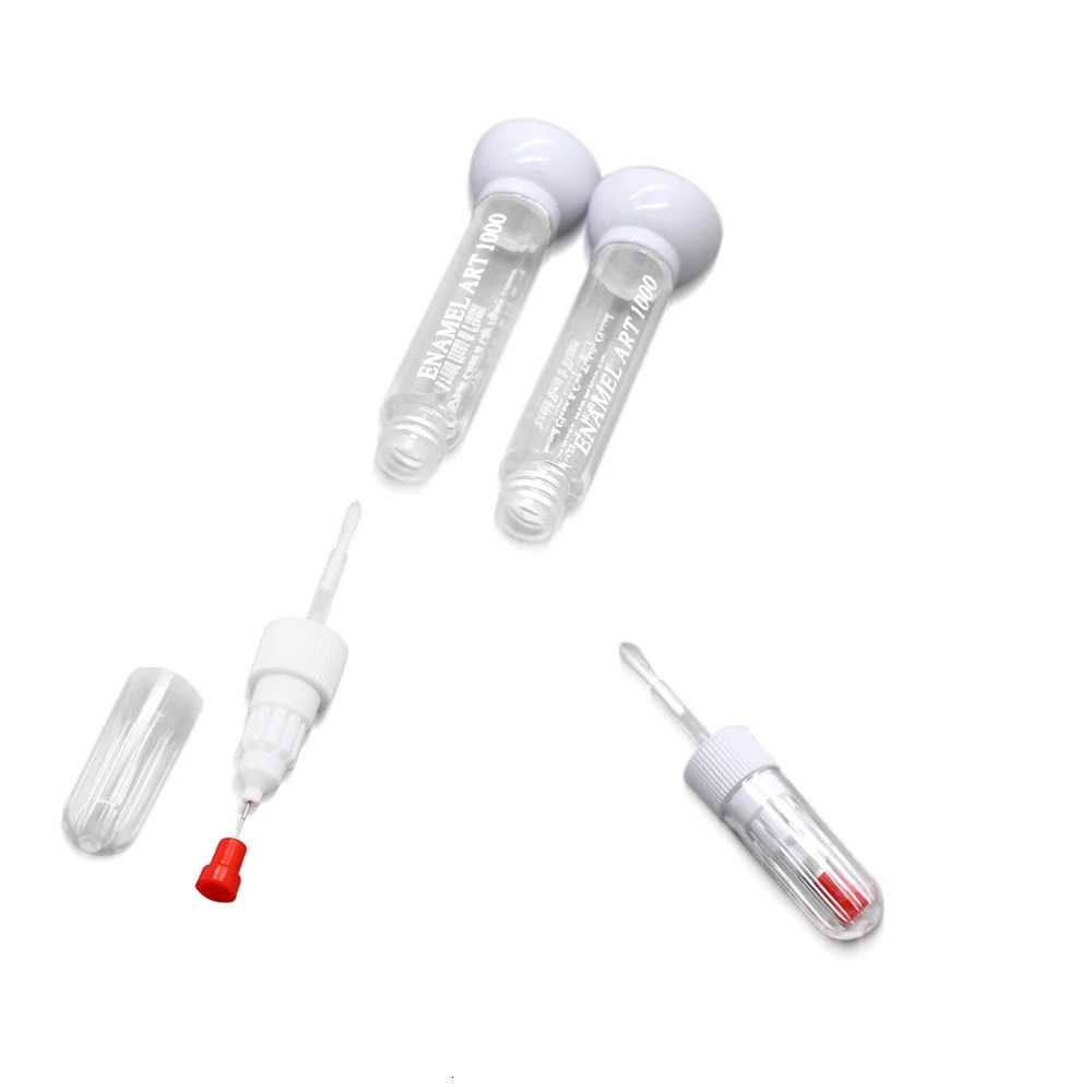 Dotting Tools Kimcci 100pcs/lot 2 IN 1 Needle Brush Dual-use Nail Polish Pen Empty Bottle Dotted PenDrawing Pen Nail Art Tools 231117