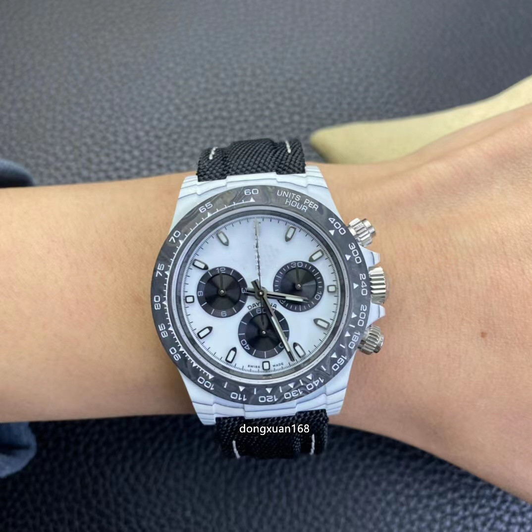 DIW watch diameter 40 mm with 4130 chronograph movement Sapphire crystal glass mirror fiber white carbon NTPT case waterproof function, As shown
DIW watch diameter 40 mm with 4130 chronograph movement Sapphire crystal glass mirror fiber white carbon NTPT case waterproof function, As shown