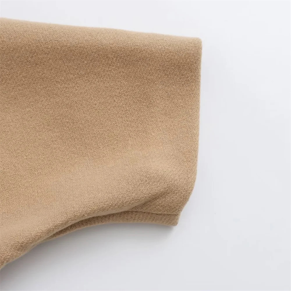 Womens Blends Zach Ailsa Winter Fashion Loose Polo Neck Bat Sleeve Woolen Short Coat 231118