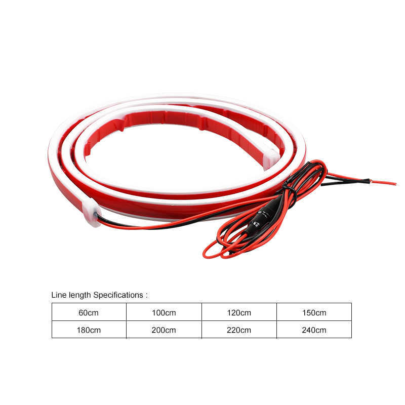 Super Bright Led Car Hood Daytime Running Light Strip Scan Lighting Decoration Auto Ambient Neon Lamp Atmosphere Backlight 12V