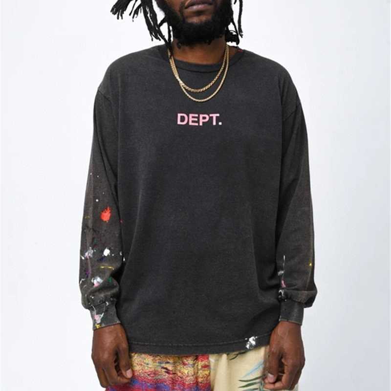 Fashion Designer Clothing Galleryes Depts. Garment Wash Hand-painted Splash-ink Graffiti Printed Men's Women's Loose Fashion Round Neck Bottom Shirt with Long Sleeves, Dark gray
Fashion Designer Clothing Galleryes Depts. Garment Wash Hand-painted Splash-ink Graffiti Printed Men's Women's Loose Fashion Round Neck Bottom Shirt with Long Sleeves, Dark gray