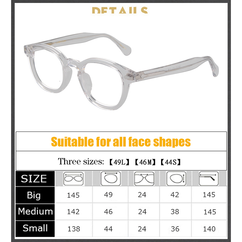 Vintage Johnny Depp Computer Glasses Transparent Acetate Optical Eyeglass Frames 4