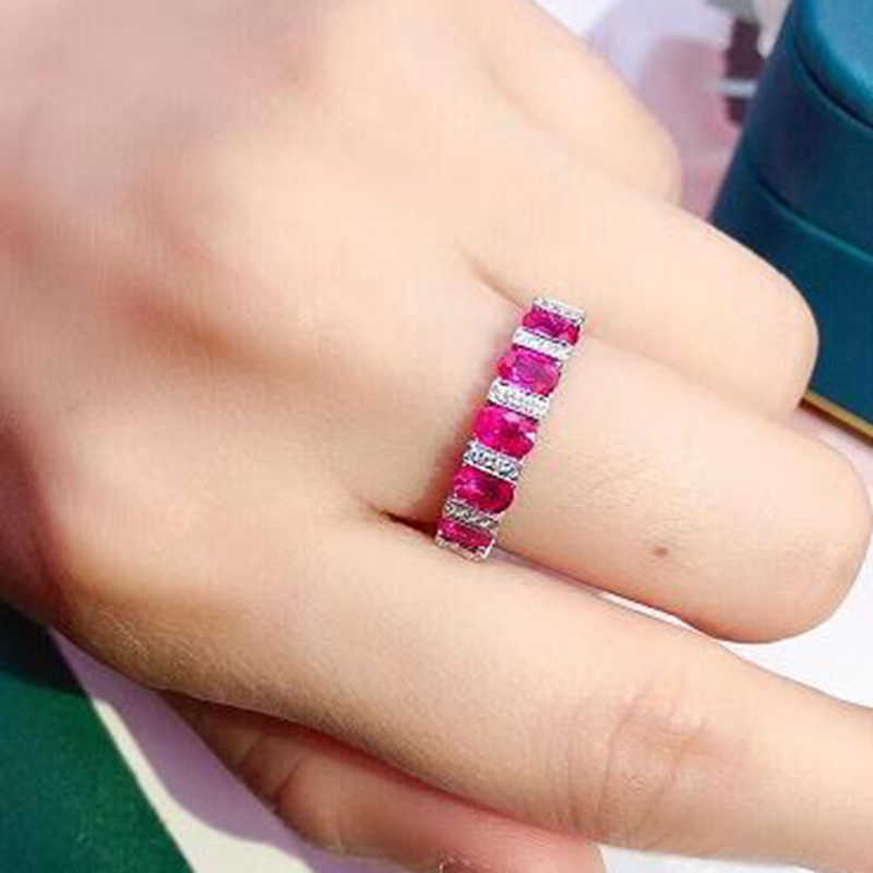 Band Rings 2023 NEW Classic Oval Ruby Full Diamond Couple Ring For Women Geometric Zirconia Silver Plated Christmas Gift Party Jewelry AA230417